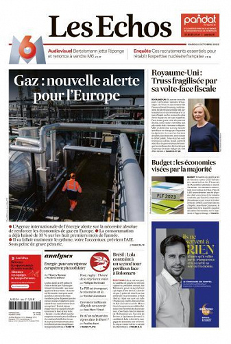 Les Echos du Mardi 4 Octobre 2022