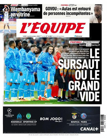 L’equipe du Mardi 4 Octobre 2022