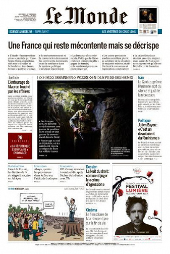 Le Monde du Mercredi 5 Octobre 2022