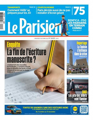 Le Parisien du Mercredi 5 Octobre 2022