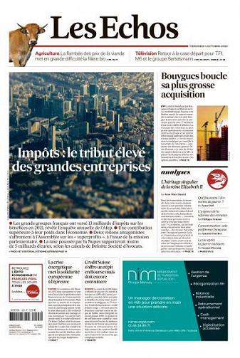 Les Echos du Mercredi 5 Octobre 2022