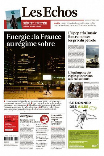 Les Echos du Jeudi 6 Octobre 2022