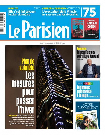 Le Parisien du Jeudi 6 Octobre 2022