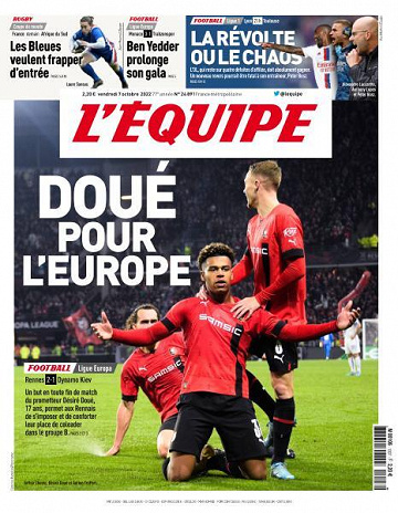 L’equipe du Vendredi 7 Octobre 2022