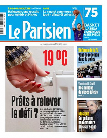 Le Parisien du Samedi 8 Octobre 2022