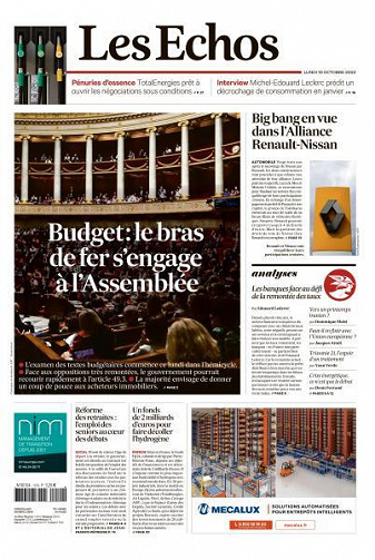 Les Echos du Lundi 10 Octobre 2022