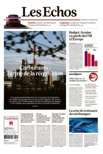 Les Echos du Mercredi 12 Octobre 2022