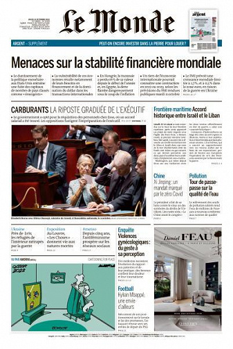 Le Monde du Jeudi 13 Octobre 2022