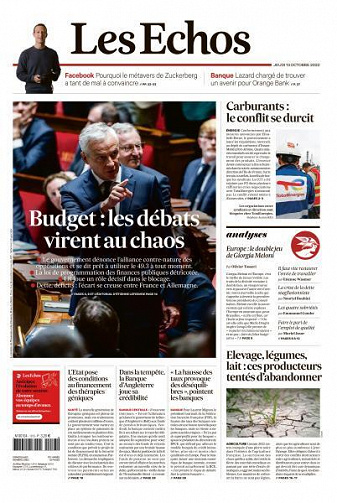 Les Echos du Jeudi 13 Octobre 2022