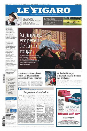 Le Figaro du Samedi 15 et Dimanche 16 Octobre 2022