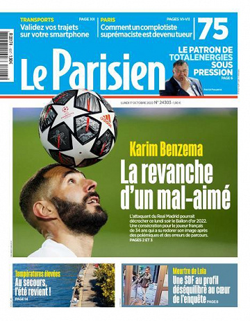 Le Parisien du Lundi 17 Octobre 2022