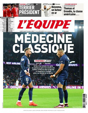 L’equipe du Lundi 17 Octobre 2022