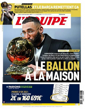 L’equipe du Mardi 18 Octobre 2022