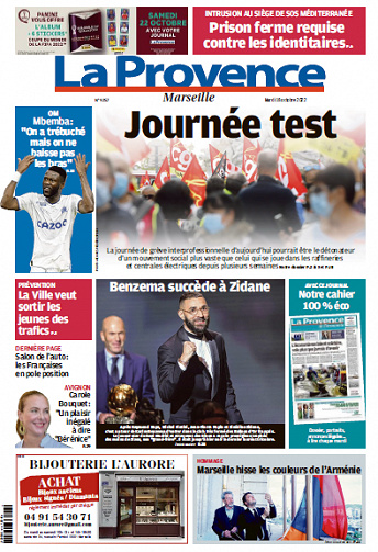 La Provence Marseille du Mardi 18 Octobre 2022