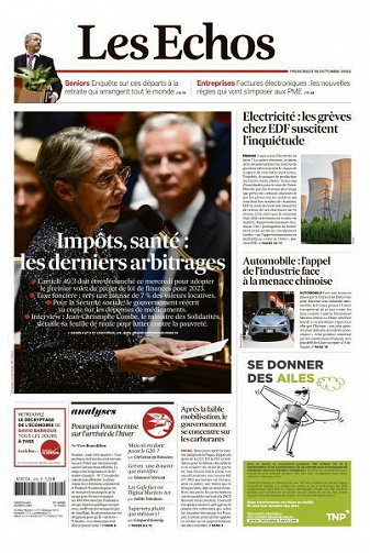 Les Echos du Mercredi 19 Octobre 2022