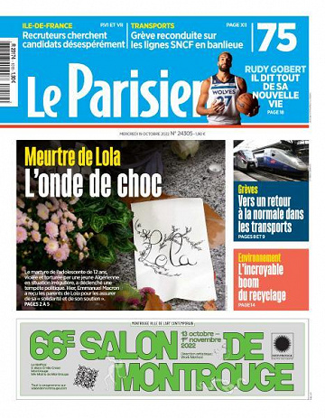 Le Parisien du Mercredi 19 Octobre 2022