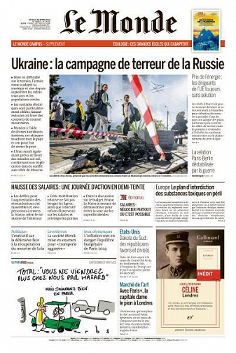 Le Monde du Jeudi 20 Octobre 2022