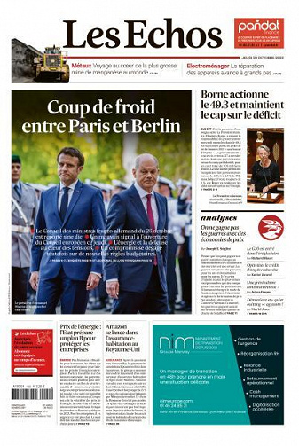 Les Echos du Jeudi 20 Octobre 2022