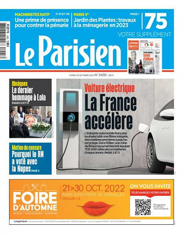 Le Parisien du Mardi 25 Octobre 2022