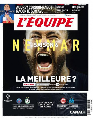 L’equipe du Mardi 25 Octobre 2022
