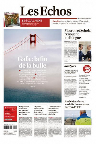 Les Echos du Jeudi 27 Octobre 2022