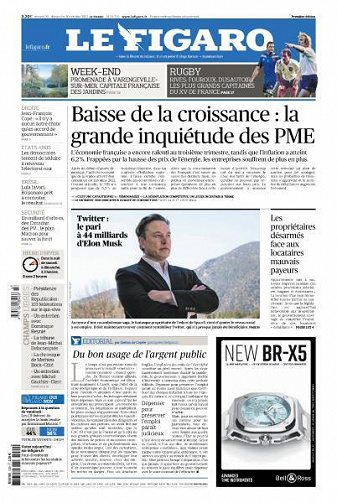 Le Figaro du Samedi 29 et Dimanche 30 Octobre 2022