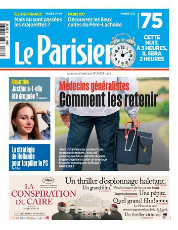 Le Parisien du Samedi 29 Octobre 2022