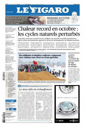 Le Figaro du Lundi 31 Octobre 2022