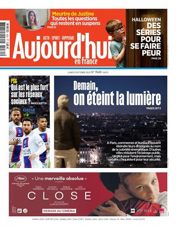 Aujourd’hui en France - 31 Octobre 2022