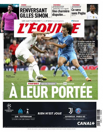 L’equipe du Mardi 1er Novembre 2022