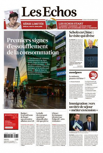 Les Echos du Jeudi 3 Novembre 2022