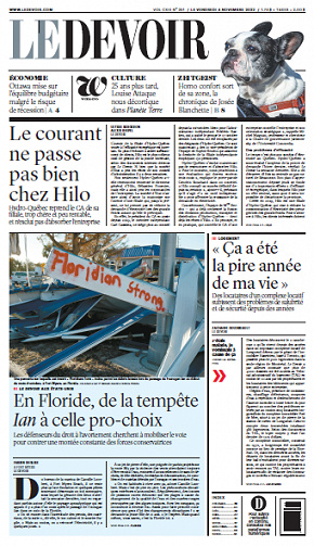 Le Devoir du Vendredi 4 Novembre 2022