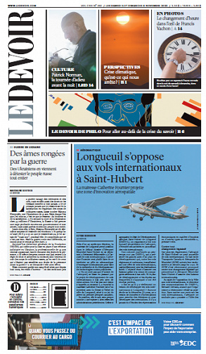 Le Devoir du Samedi 5 et Dimanche 6 Novembre 2022