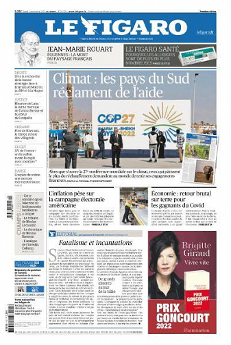 Le Figaro du Lundi 7 Novembre 2022