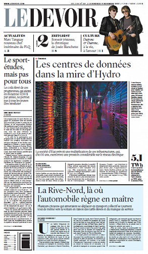 Le Devoir du Vendredi 11 Novembre 2022