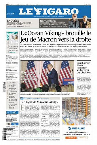Le Figaro du Lundi 14 Novembre 2022