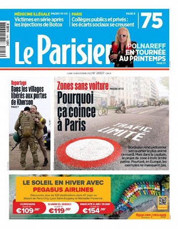 Le Parisien du Lundi 14 Novembre 2022