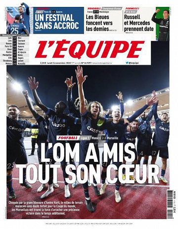 L’equipe du Lundi 14 Novembre 2022
