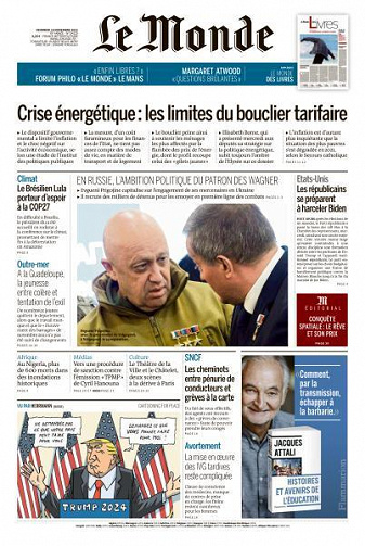 Le Monde du Vendredi 18 Novembre 2022
