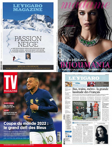 Pack Le Figaro et ses 3 suppléments - Vendredi 18 Novembre 2022