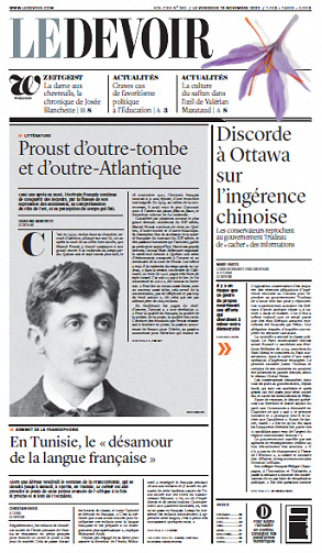 Le Devoir du Vendredi 18 Novembre 2022