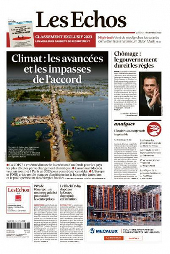 Les Echos du Lundi 21 Novembre 2022