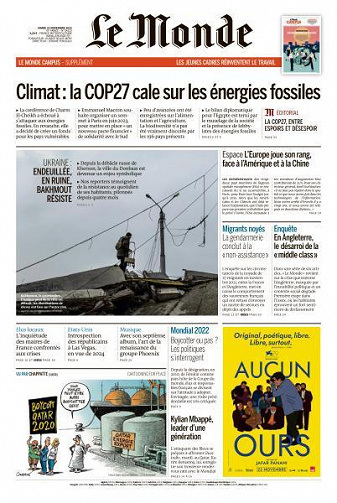 Le Monde du Mardi 22 Novembre 2022