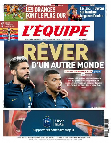 L’equipe du Mardi 22 Novembre 2022