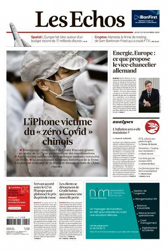 Les Echos du Jeudi 24 Novembre 2022