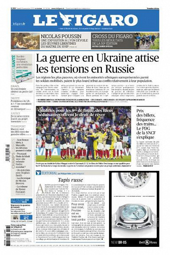 Le Figaro du Lundi 28 Novembre 2022