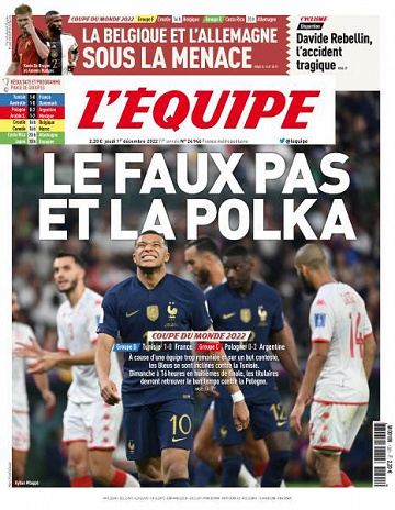 L’equipe du Jeudi 1er Décembre 2022