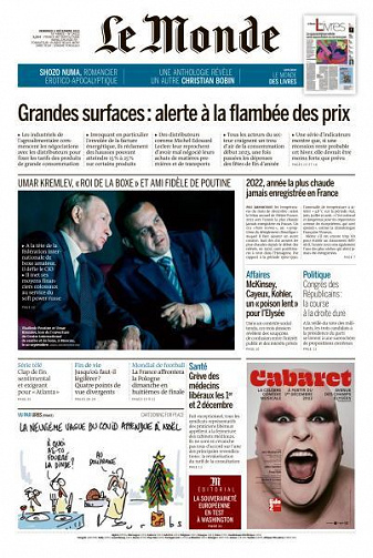 Le Monde du Vendredi 2 Décembre 2022