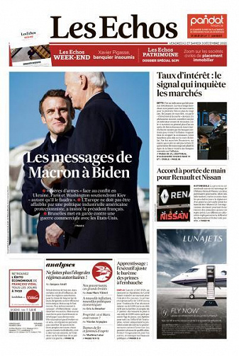 Les Echos du Vendredi 2 et Samedi 3 Décembre 2022