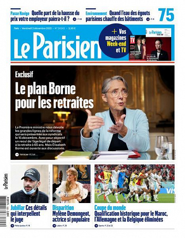 Le Parisien du Vendredi 2 Décembre 2022